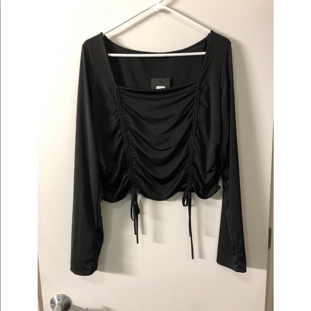 Black crop top with ties